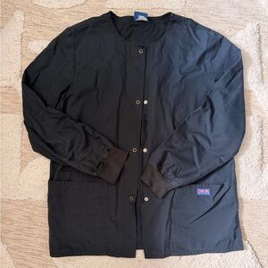 Women’s Black Snap-Button Scrub Jacket